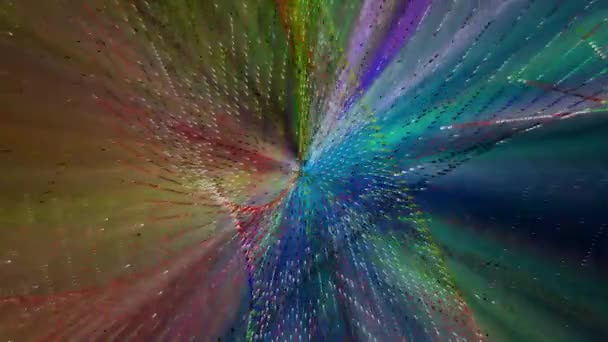 Анимированные Будущие Точки Линия Свет Движущийся Фон Цветной Фон Яркими — стоковое видео