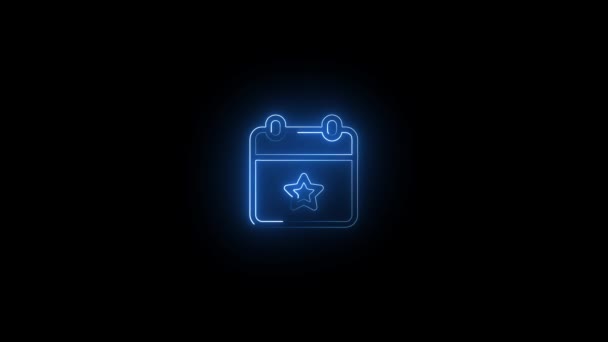 Free Vector Empty Neon Star Frame Black Background — Stock Video