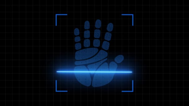 Scanner Biométrico Mão Permitido Acesso Aos Dados Conceito Autenticação Biométrica — Vídeo de Stock