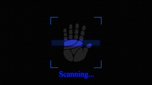 Scanner Biometrico Mano Consentito Nell Accesso Dati Concetto Autenticazione Biometrica — Video Stock