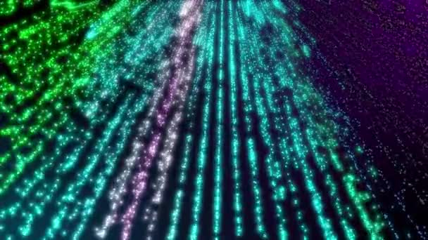 Geanimeerde Toekomstige Kleurrijke Stippen Lijn Licht Bewegende Achtergrond Abstracte Kleurrijke — Stockvideo