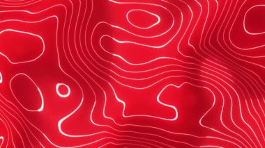 Kırmızı dalga dokusu arka planda hareket ediyor ve ışık saçıyor. Kusursuz, parlak, soyut bir arkaplan. Parlayan dalgalı nesneler bir araya toplandı.