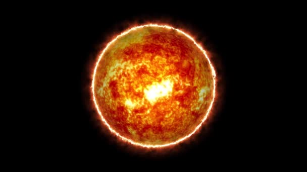 Spinning Sun Its Own Axis Full Sun View Space Volcanoes — Wideo stockowe