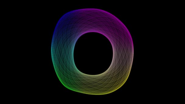 Abstract Cirkelvormige Vorm Geometrische Lijn Achtergrond Geometrische Abstracte Gloeiende Cirkel — Stockvideo