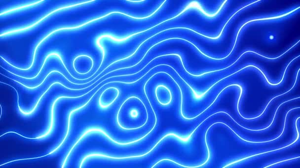 Blaue Wellen Strukturieren Den Bewegten Hintergrund Und Flackern Blaues Licht — Stockvideo
