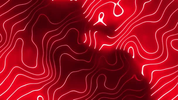 Fale Czerwone Tekstury Poruszające Się Tle Światło Flary Bezproblemowo Świecące — Wideo stockowe