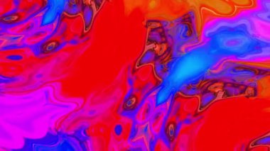 Soyut renklendirilmiş sıvı boya dalgası. Görsel yanılsamayla soyut parlak arkaplan ve sıvı etki hareket 45 'liği.