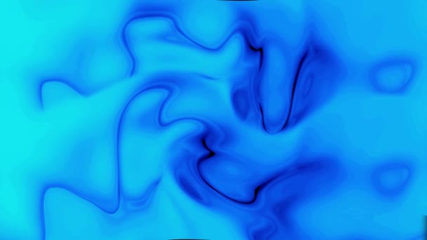 Анімація Рідкого Чорнила Синього Кольору Глянсовий Синій Колір Рідкого Потоку — стокове відео