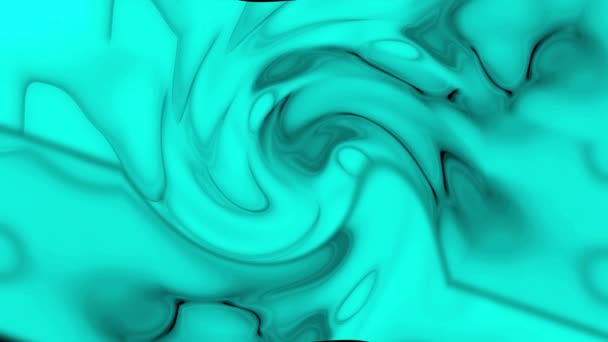 Animatie Cyaan Kleur Rokerige Vloeistof Abstractie Vloeibare Beweging Animatie Silky — Stockvideo