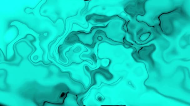 Animato Colore Ciano Fumoso Astrazione Liquida Animazione Movimento Liquido Inchiostro — Video Stock