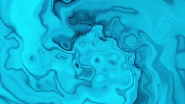 アニメーションシアンカラー スモーキー液抽出 液体モーションアニメーション シルキーシアンカラー液体インク流れるアニメーション 光沢のある青い色の液体の流れ — ストック動画