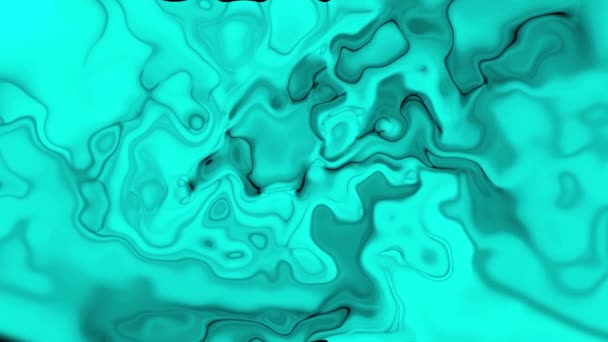 Animated Cyan Color Smoky Liquid Abstraction Liquid Motion Animation Silky — Stock Video