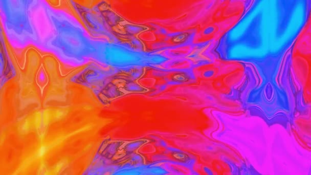 Abstrato Colorido Líquido Pintura Wave Abstract Fundo Brilhante Com Ilusão — Vídeo de Stock