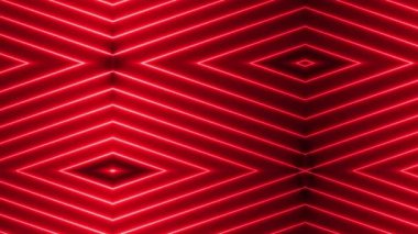 Parlayan neon ışıkları parlak renkli, renksiz, parlak ışık çizgisi teknolojisi arka planı, parlayan neon çokgenlerin video animasyonu soyut arka plan 45 'liği.