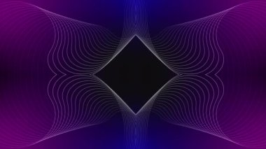 Rengarenk arkaplanı olan geometrik çizgi hareketi, geometrik soyutlamanın perspektifleri. Renkli gradyan arkaplan ile farklı şekil çizgisi.