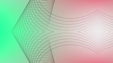 Rengarenk arkaplanı olan geometrik çizgi hareketi, geometrik soyutlamanın perspektifleri. Renkli gradyan arkaplan ile farklı şekil çizgisi.
