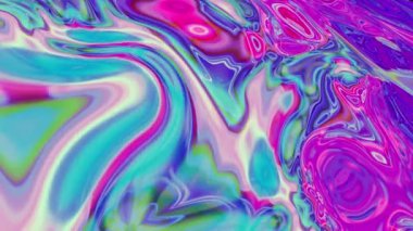 Soyut renklendirilmiş sıvı boya dalgası. Görsel yanılsamayla soyut parlak arkaplan ve sıvı etki hareket 45 'liği.