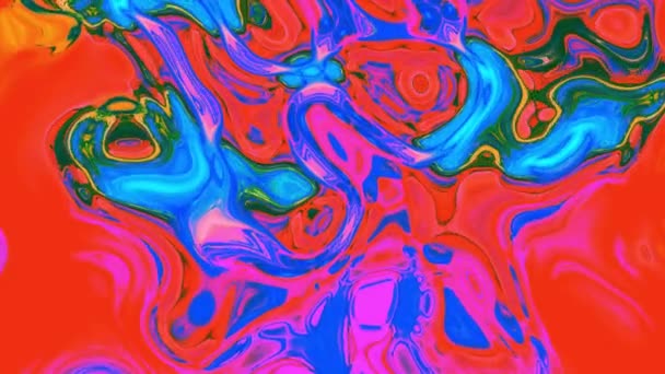 Abstract Gekleurde Vloeibare Verf Golf Abstract Heldere Achtergrond Met Visuele — Stockvideo