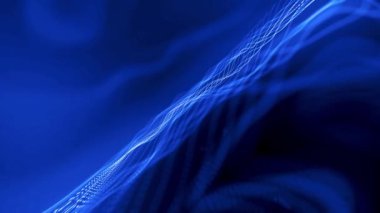 Soyut parçacık teknikleri dalgası. Çizgi dalgalı soyut arkaplan. Bir ışık grubunun sıralı hareketi. Noktaların parlak neon arkaplanı, dairesel ışıklar dizilmiş ve renk ve ışık parametrelerini değiştiriyor..