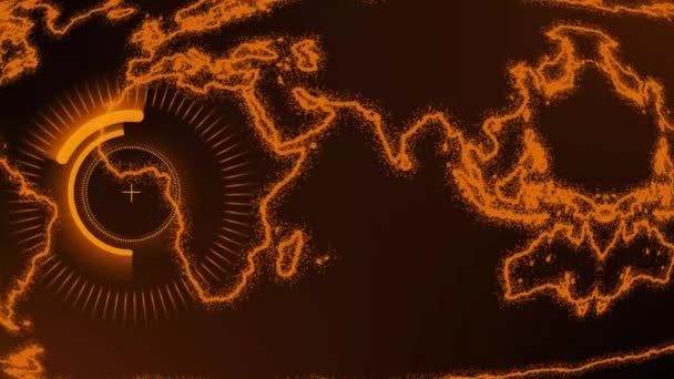 Dijital Dünya Küresinin Döndüğü Dijital Fütüristik Radar Animasyonu Spinning Digital — Stok video