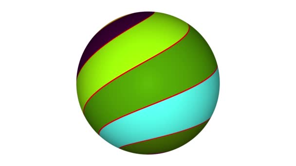 Esfera Colorida Abstracta Moviéndose Sobre Blanco Esfera Colorida Abstracta Moviéndose — Vídeo de stock