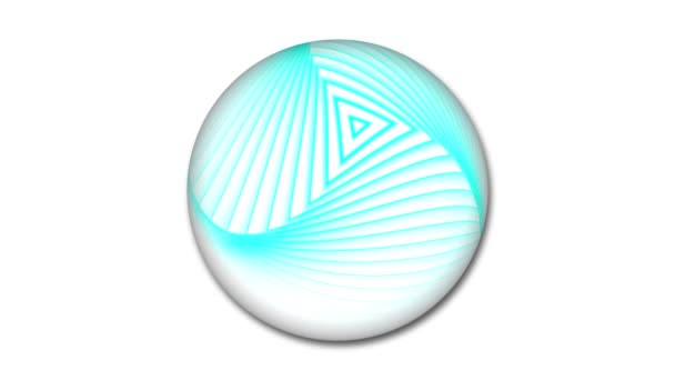 白に動く抽象的なカラフルな球 白に動くカラフルな球 ストライプカラー ホワイトバックグラウンドの抽象球のアニメーション — ストック動画