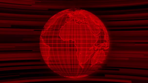 Digital Tech Earth Globe Spinning Animated Futuristic Earth Rotation Technology — 图库视频影像