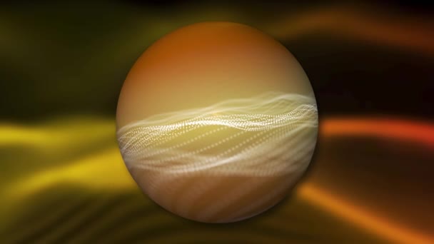 Полосатая Линейная Сфера Выделяется Красочном Фоне Анимированная Сфера — стоковое видео