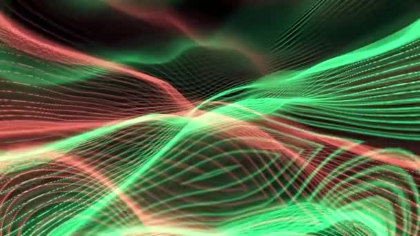 Onde Technologie Des Particules Abstraite Fond Abstrait Avec Des Lignes — Video