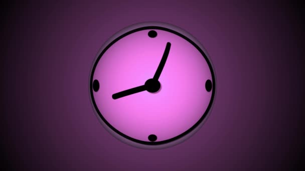 Time Lapse Clock Animation Colourful Background Modern Clock Animated Video — Stock Video