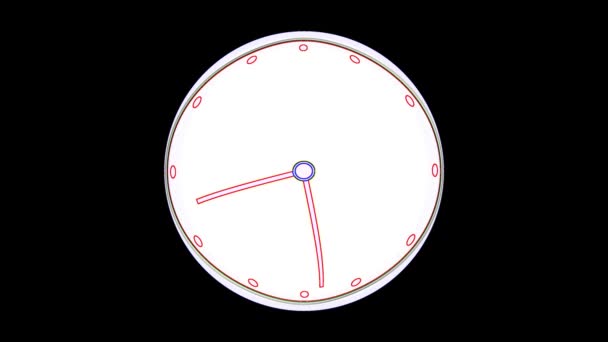 Tiempo Animación Reloj Lapso Sobre Fondo Negro Reloj Moderno Vídeo — Vídeo de stock