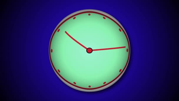 Time Lapse Clock Animation Blue Background Modern Relógio Vídeo Animado — Vídeo de Stock
