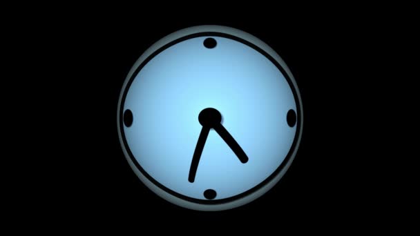 Time Lapse Clock Animation Black Background Modern Clock Animated Video — Stock Video