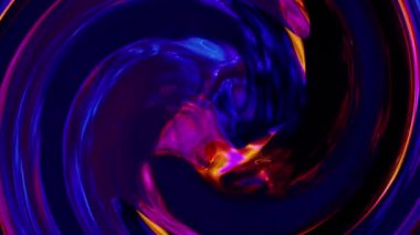 Sıvı holografik arka plan. Su dalgaları, dalgalar, su dalgaları, mermer, hareketli renkli sıvı boya, dalgalı ve dokuda kıvrımları olan ipek kumaş yüzeyinin soyut arkaplanı. 4K