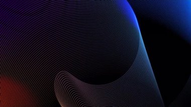 Fütürist renkli tel çerçeve dalgası. Geometrik çizgilerle soyut arkaplan. Eğimli dalga çizgisi dijital arkaplan.