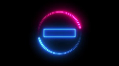 Neon çizgi simgesi siyah arkaplanda izole edildi. mavi neon çizgi simgesi 4k