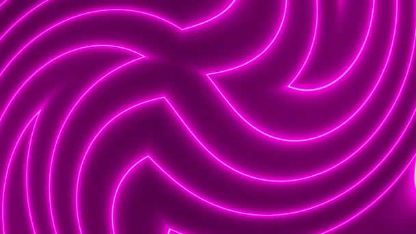 Helder Gloeiende Neon Kleur Beweging Achtergrond Lijn Gloeiende Beweging Achtergrond — Stockvideo