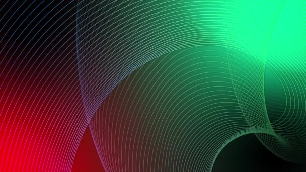 Futurystyczna Kolorowa Fala Ramy Drutu Abstrakcyjne Tło Liniami Geometrycznymi Zakrzywiona — Wideo stockowe