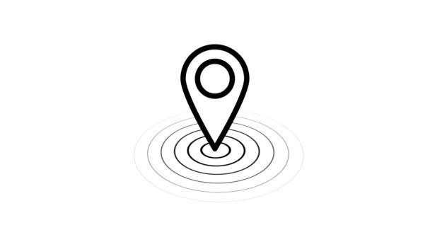 Wskaźnik Lokalizacji Gps Animowana Ikona Znak Lokalizacji Punkt Mapy Pojawiający — Wideo stockowe