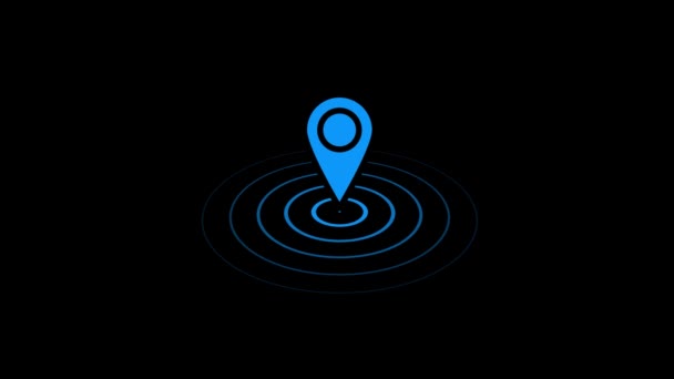Gps Ponteiro Localização Animado Icon Location Marca Ponto Mapa Aparecendo — Vídeo de Stock