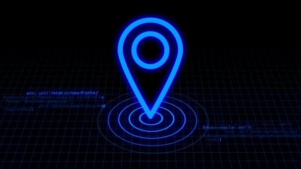 Gps Ponteiro Localização Animado Icon Location Marca Ponto Mapa Aparecendo — Vídeo de Stock
