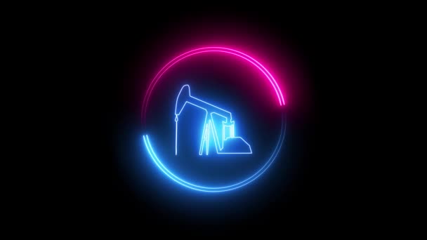 Neon Line Symbol Element Isoliert Auf Schwarzem Hintergrund — Stockvideo