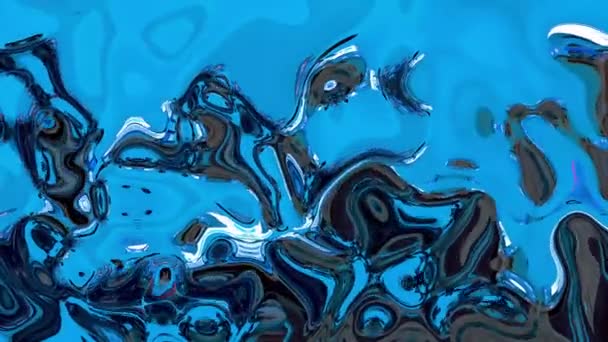 シームレスな液体大理石の質パターン ブラックホワイト アルコールインク技術の高級抽象流体アートの混合 幾何学的な形状の波長アニメーション トレンディなカラフルな抽象的な形状の波動アニメーション — ストック動画