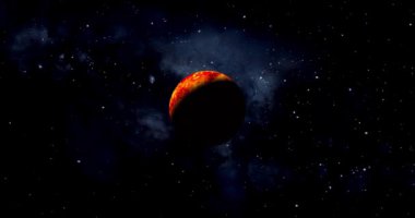 planet Venus spinning and sun rise. front view of Venus planet from space. full 3d view of Venus 4k resolution.