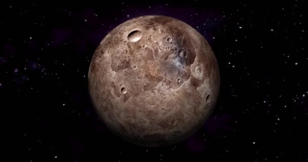 Fictionele Ceres Planeet Met Sterren Ruimte Planeet Animatie — Stockvideo
