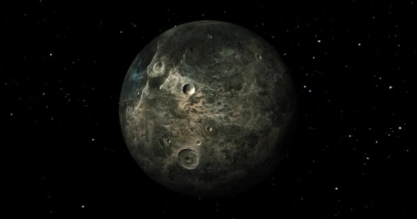 Ficcional Ceres Planeta Con Estrellas Espacio Animación Del Planeta — Vídeos de Stock