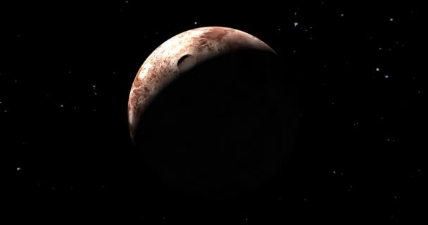 Вымышленная Церера Планета Звездами Космосе Анимация Планет — стоковое видео