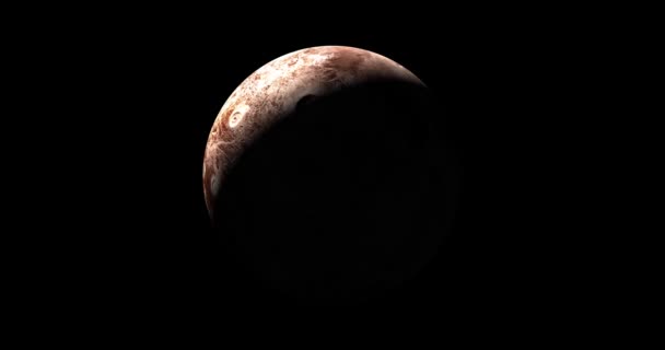 Planeta Fictivă Răsare Soarele Fundal Întunecat Stele Vedere Din Față — Videoclip de stoc