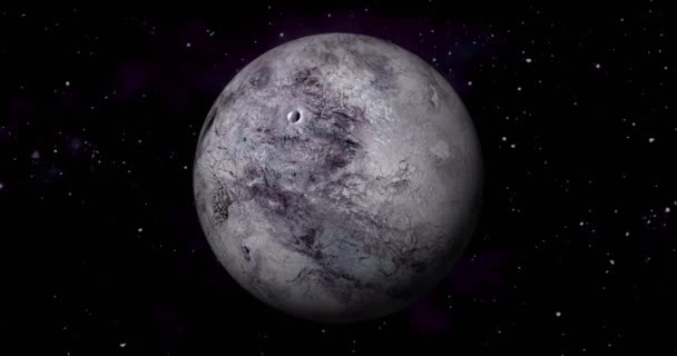 Kurgusal Gezegen Güneşi Yıldızlarla Birlikte Karanlık Arka Planda Doğar Uzaydan — Stok video