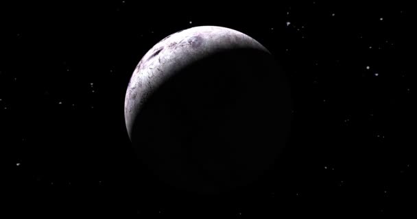 Der Fiktive Planet Sonne Geht Vor Dunklem Hintergrund Mit Sternen — Stockvideo